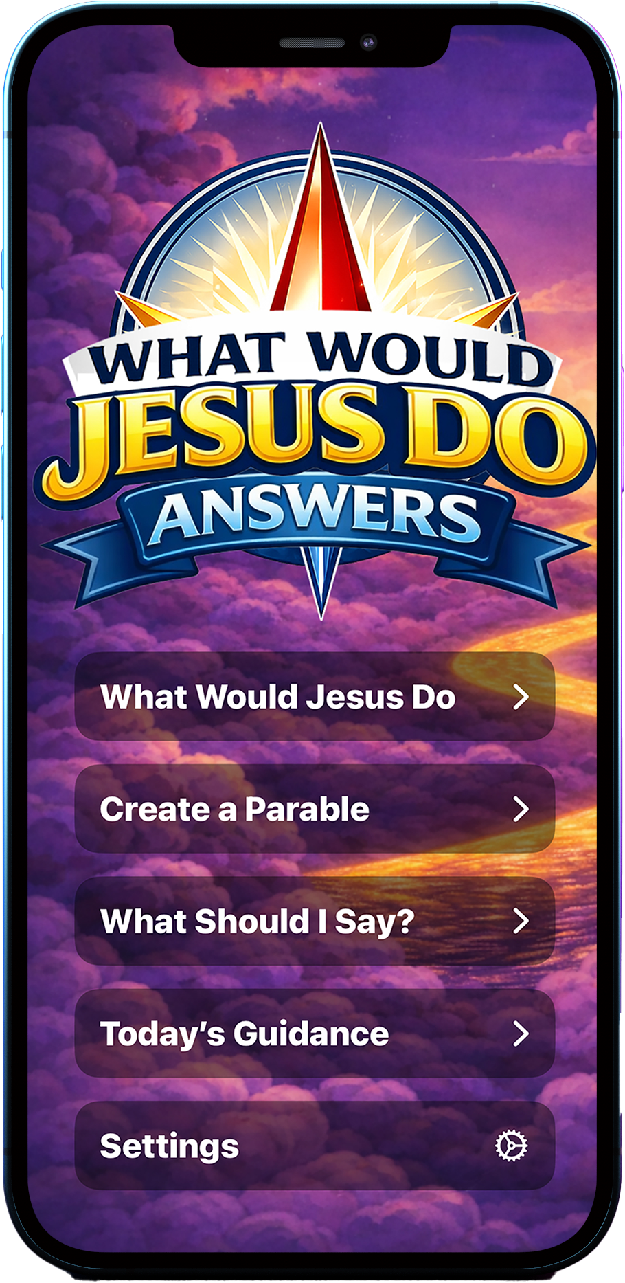 WWJD Answers start view screen